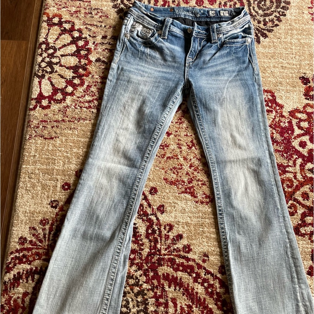 Miss Me jeans 16 in girls but is about a 25 in women’s